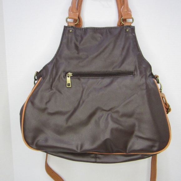 At Violin Purse Shoulder/Double Handle Brown Faux Leather - Picture 5 of 10